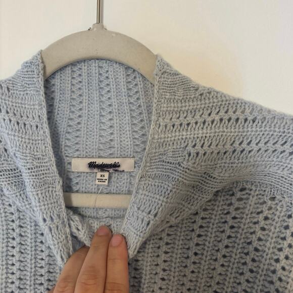 Madewell Pointelle-Stitch Mockneck Sweater In Heather Pale Dawn Size XS - Picture 4 of 8